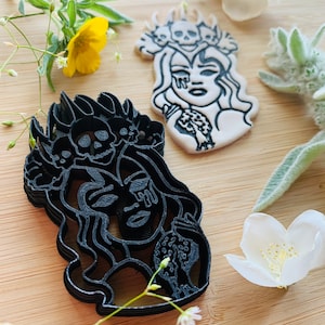 Persephone Greek Queen of the Underworld Guides of Fertility and Harvest - 3” Sharp Embossed Clay Cutter