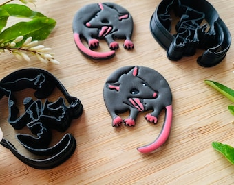Screaming Possum PAIR - Embossed Sharp Clay Cutters