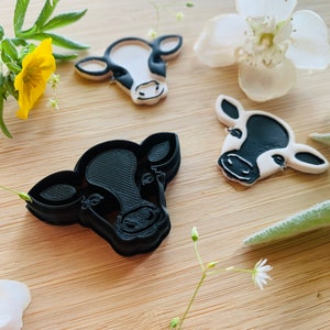 Cute Cow Calf Head -  Sharp Embossed Earring Clay Cutter