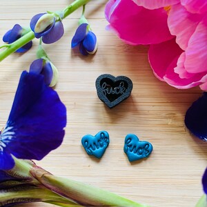 Tiny Fancy Fck Hearts  - Embossed Sharp Clay Cutter
