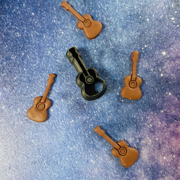 Acoustic Guitar - Embossed Sharp Earring Clay Cutter