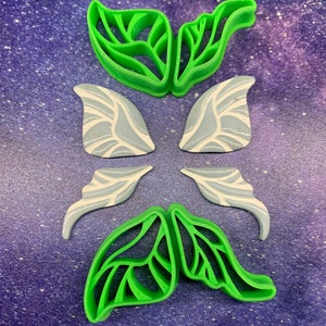 2-Piece Fairy Butterfly Wing Mirrored Set - Embossed Sharp Clay Cutter