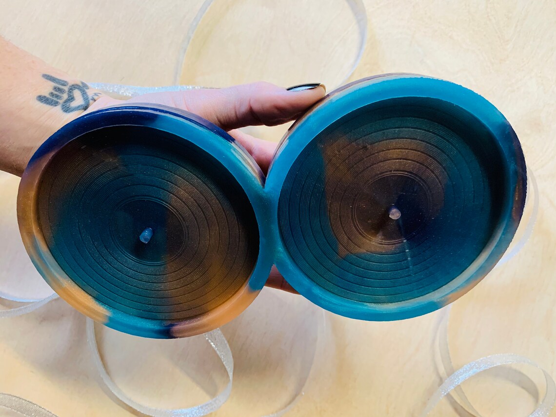 Double 4 Vinyl Record Flat Silicone Mold for Coasters Etsy UK