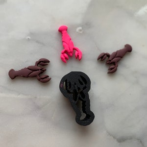 Detailed Tiny Crayfish Crawfish  - Embossed Sharp Cutter for Clay