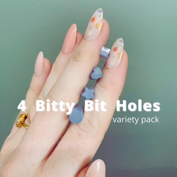 Variety of Bitty Bit Holes - Set of 4 Silicone Bits to Create Pre-Made Holes in Resin Projects