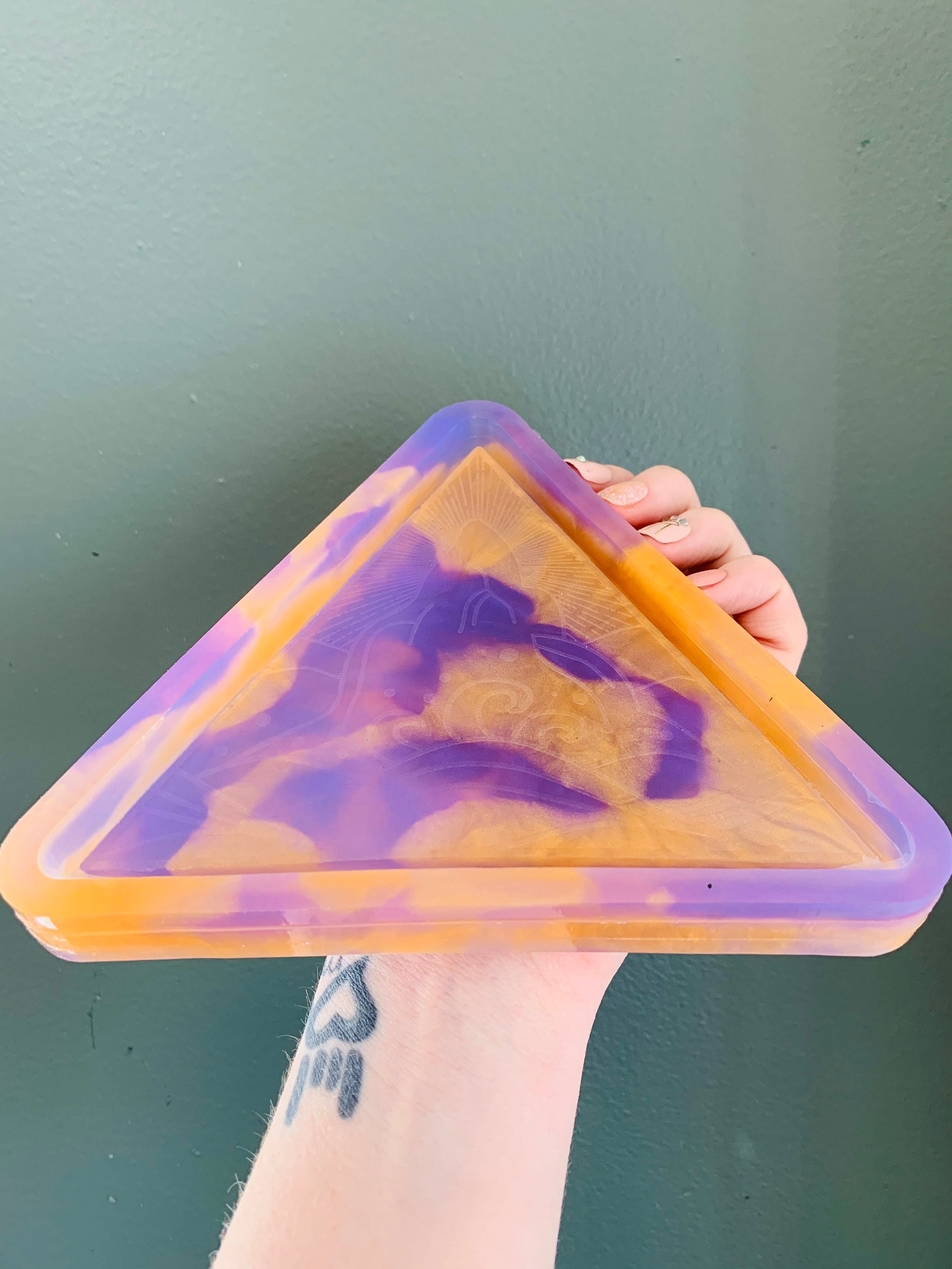 6 Mountain Scene Triangle Shaped Tray Etsy