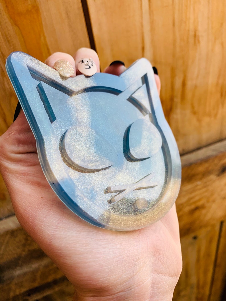 3 Self Defense Kitty Cat Head Keychain Mold Etsy