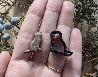 Mini Dog Sitting Side View Sharp Clay Cutter