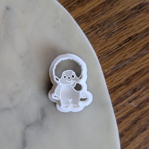 Small Fluffy Dog Monkey Monster Creature Embossed Sharp Cutter for Polymer Clay