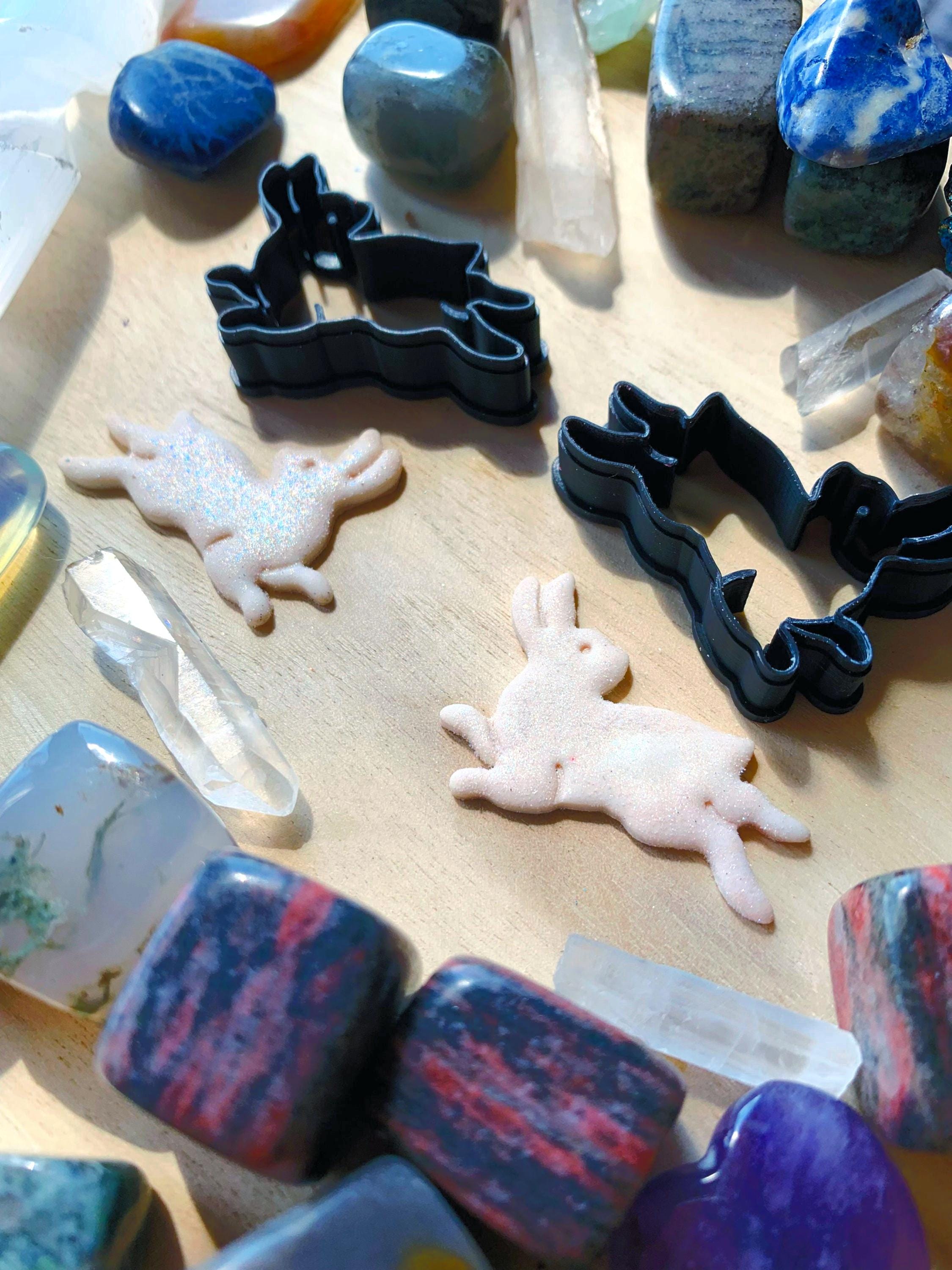 Pair of Bunny Rabbits Jumping - Embossed Sharp Clay Cutter - Etsy