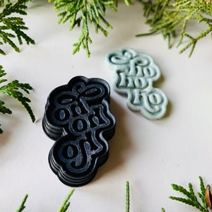 Ho Ho Ho stilisierter Text geprägte Sharp Clay Cutter