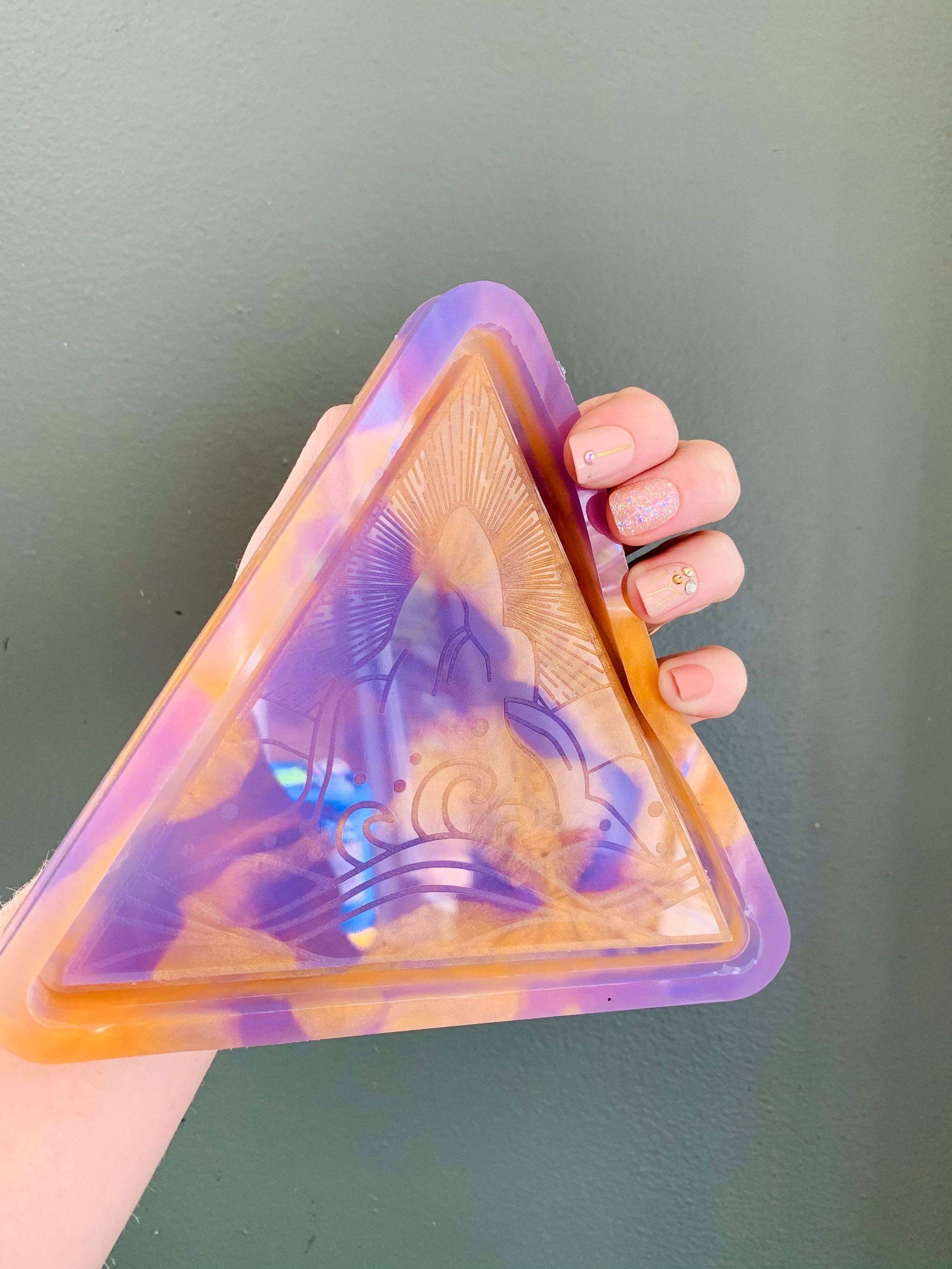 6 Mountain Scene Triangle Shaped Tray Etsy