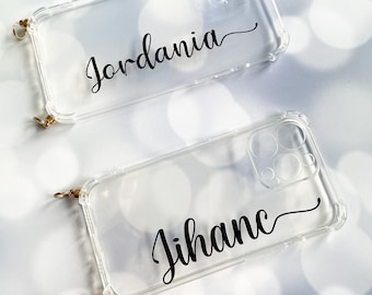 Personaliseer alleen het telefoonhoesje, aangepaste zachte gel TPU-hoes, telefoonhoesje voor iPhone 14, telefoonhoesje voor Samsung-keten, telefoonhoesje voor iPhone-ketting