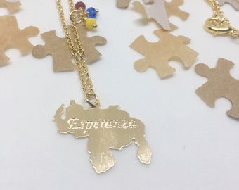 Venezolaanse kaartketting, Venezolaanse sieraden, Venezolaanse ketting, kaartketting, cadeau voor Venezolaan, Venezolaanse kaartketting.