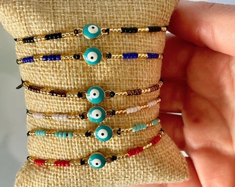 Kleurrijke boze oogarmband, beschermingsamulet, beschermingsarmband, boze oogsieraden, Turkse oogsieraden, geluksarmband
