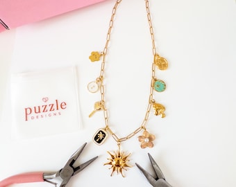 DIY Jewellery Kit | Create Your Own Necklace | Craft Jewellery at Home | Handmade Necklace Kit | Birthday or Hen Party Gift | Custom Charms