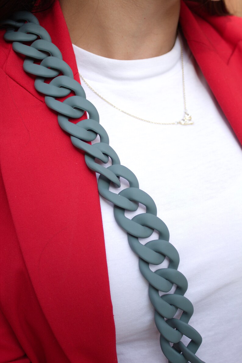 Matte Green Smartphone Chunky Necklace Cord Iphone Chain Etsy
