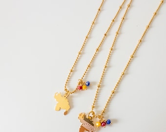 18K vergulde ketting Venezuela, Venezolaanse kaartketting, Venezolaanse sieraden, kaartketting, Venezolaanse trots, cadeau Venezuela