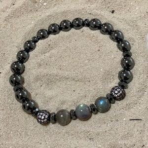 Hematite and Labradorite Bracelet