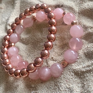 Giving and Welcoming Love with Rose Quartz Madagascar and 18k Rose Gold Hematite