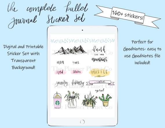 The Complete Bullet Journal Planner Sticker Set Digital And Printable Over 160 Stickers The Complete Bullet Journal Planner Sticker Set Digital And Printable Over 160 Stickers