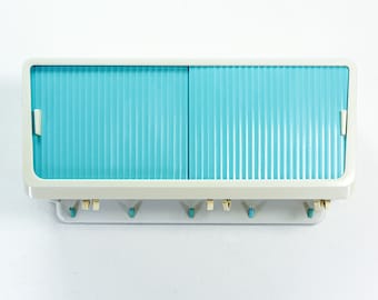 Rare original 1960s rectangular turquoise BATHROOM or MEDICINE CABINET midcenturymodern vintage home decor