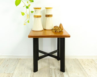 Sturdy Danish 1970s TEAK COFFEE or side TABLE with black solid wood legs