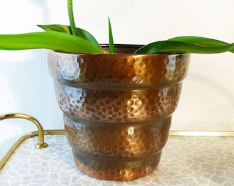 1960s vintage HAMMERED COPPER PLANTER