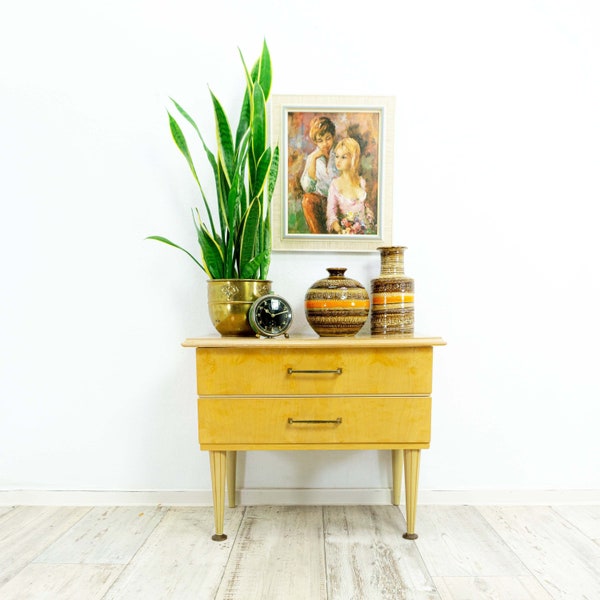 Single 1960s MIDCENTURY NIGHTSTAND or CABINET with two drawers