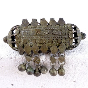 Antique ISLAMIC silver HIRZ PENDANT Prayer Box