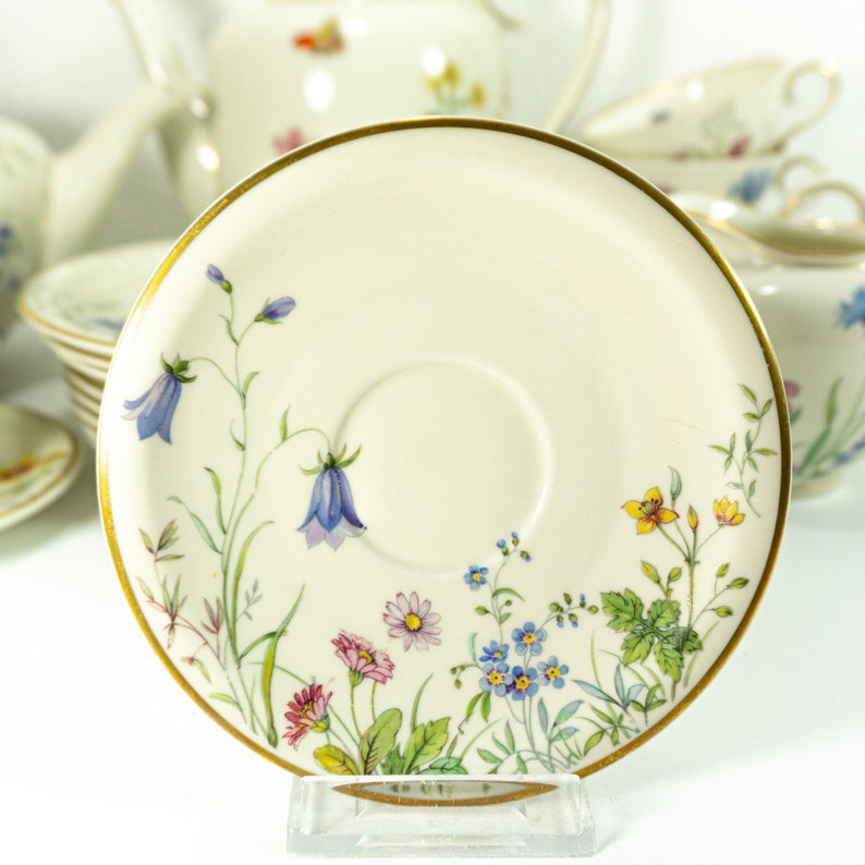 1950s Krautheim Berolina Wiesengrund und Bergeshöh'n Tableware, Saucer Bluebell (blue)