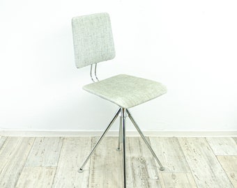 1960s height adjustable SWIVEL CHAIR, gray white midccentury pattern, by Hailo Westgermany