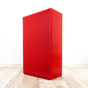 Super Rare 1980s Fiery Red Plastic BATHROOM MEDICINE Cabinet Saphir by Pneumant GDR Eastgermany Bathroom Kitchen Storage Box