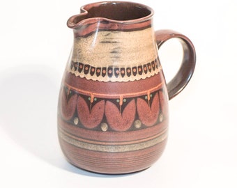 Large West German Pottery PITCHER, series 'Gerona' by KMK 1980s