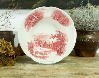 Vintage and rare ENGLISH HADDON HALL rose pink Tableware by Johnson Brothers Soup Plate