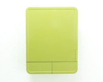 Light green 1970s BATHROOM MEDICINE CABINET, one door, 2 drawers