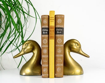 Free Shipping! Pair of 1960 BRASS DUCK BOOKENDS