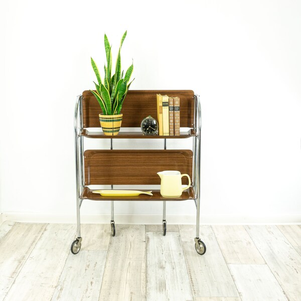 Vintage Wood Bar Carts Etsy