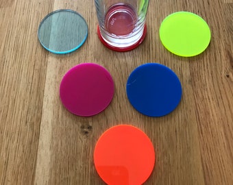 Sets of Round Coasters, Multi-coured Coasters - Choice of colours