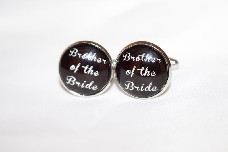 Black /& Glass Men/'s Wedding Cufflinks in various messages