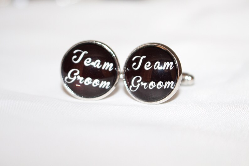 Black /& Glass Men/'s Wedding Cufflinks in various messages
