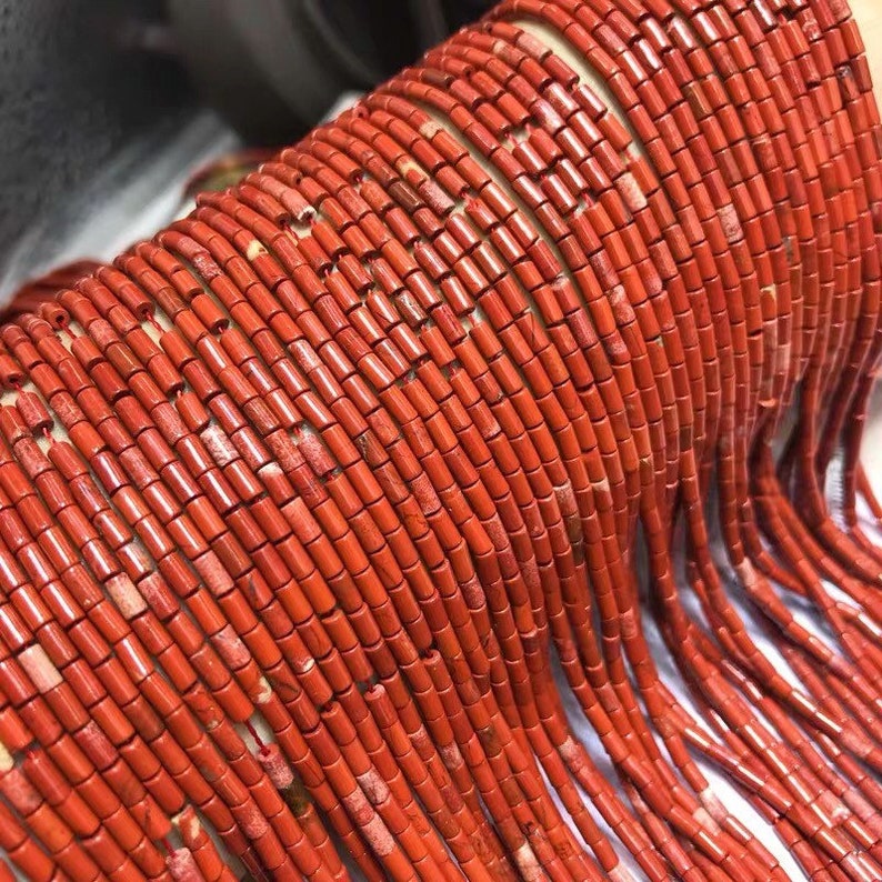 15full strand 2x4mm Red Jasper beads Tubular Shape Red Jasper beads