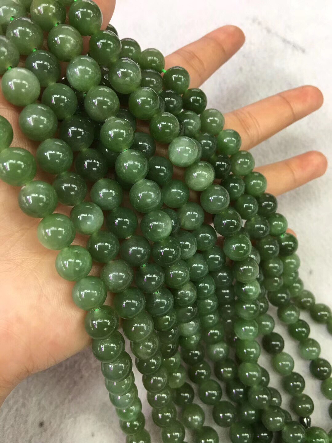 Natural Jade beads 9.4-10mm real natural without any treated | Etsy