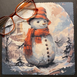 Microfiber cloth Snowman glass cleaner Mr. Frostbite cleaning cloth Phone cleaner tablet cleaner Birthday gift Holiday gift free ship