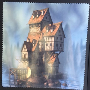 Microfiber Cloth Dreamy House, water with boat Eye glass cleaner phone cleaner screen cleaner Birthday gift free shipping stocking stuffer