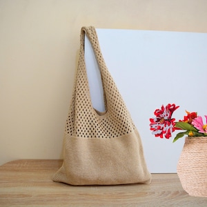 Gehäkelte Tragetasche, Crossbody Tasche, Handtaschen, Handgemachte Schultertasche, Strandtasche, DamenTasche, Supermarkttasche, Geschenk für Sie