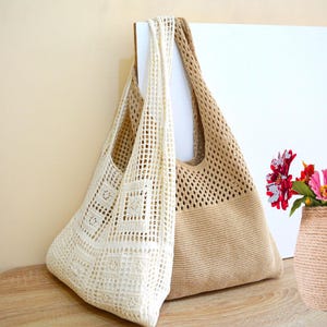 Gehäkelte Tragetasche, Crossbody Tasche, Handtaschen, Handgemachte Schultertasche, Strandtasche, DamenTasche, Supermarkttasche, Geschenk für Sie