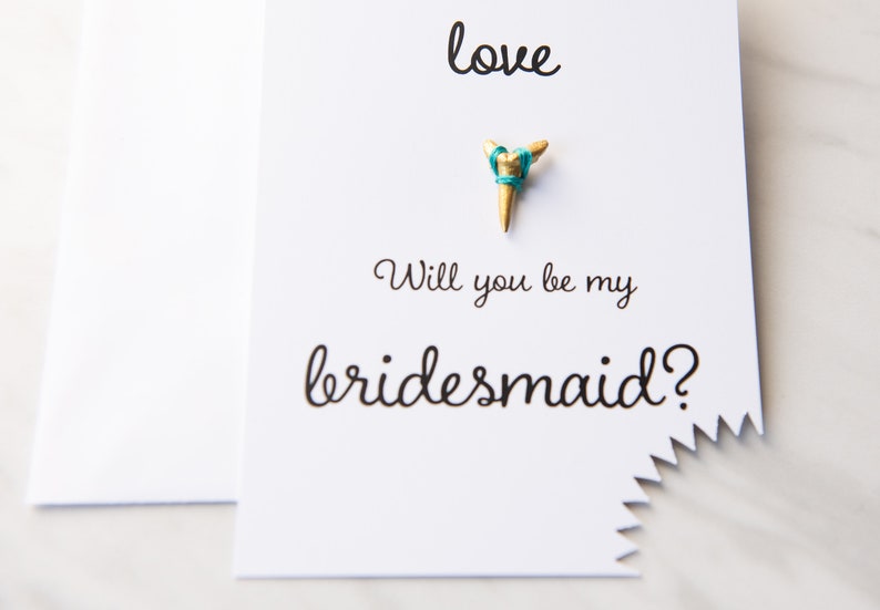 Eco-friendy Will You Be My Bridesmaid Card Beach Wedding Sharks Tooth Bridesmaid Ask Gold Sharks Tooth Boho Coastal Chic Wedding Elopement