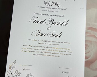 Certificat de mariage religieux « Romantique »