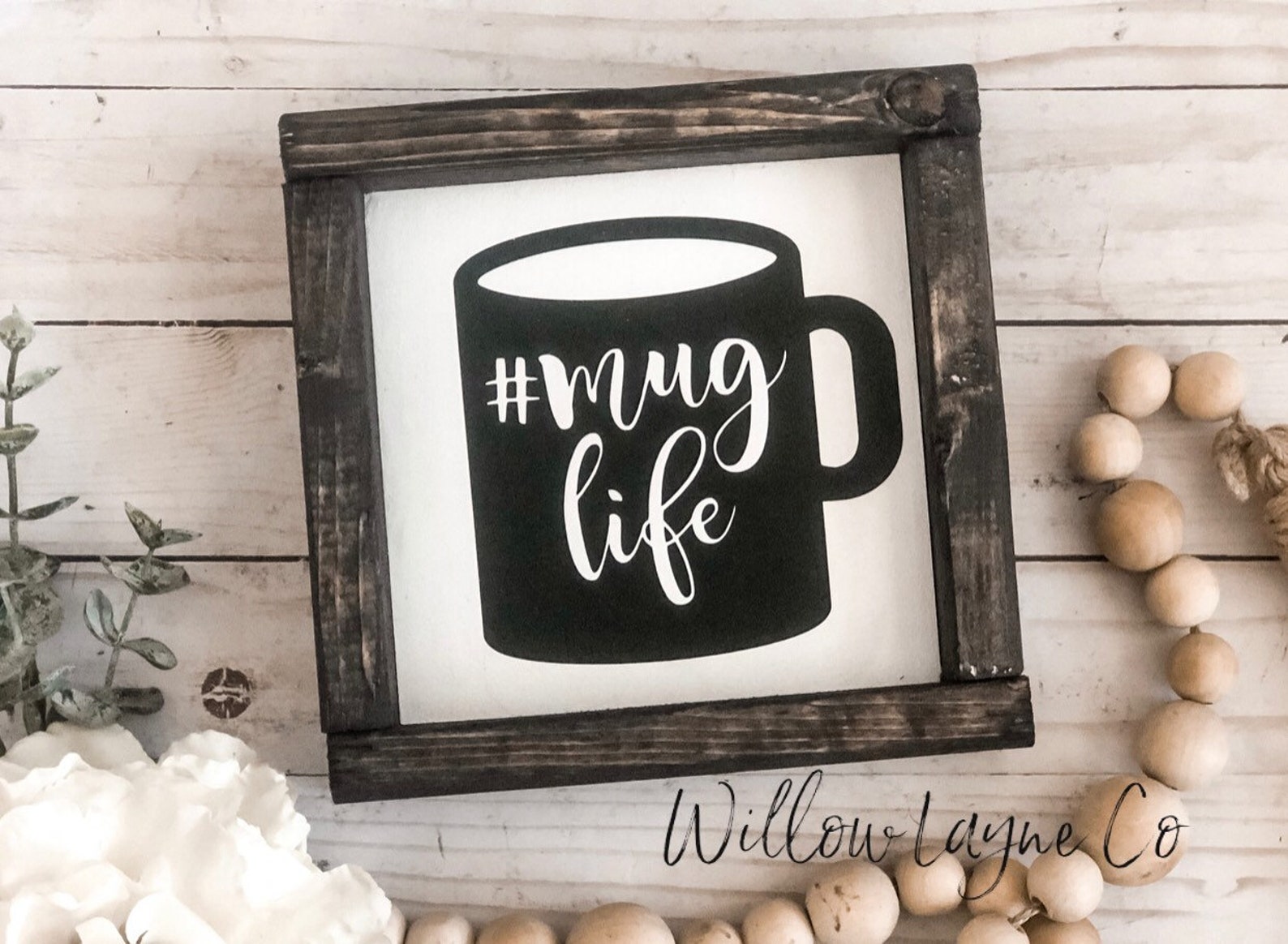 Mug Life sign Hashtag sign Mug Life Coffee Bar Decor Etsy